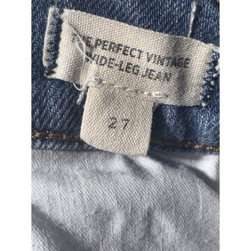 Madewell Perfect Vintage Wide Leg Crop Jeans Womens 27 Blue Fray Hem - Picture 8 of 8